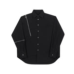 Carregue a imagem no visualizador da Galeria, Man Irregular Splice Shoulder Pad Zipper Loose Casual Long Sleeve Shirts Men Streetwear Fashion Hop Hop Party Dress Shirts  Amaijoin
