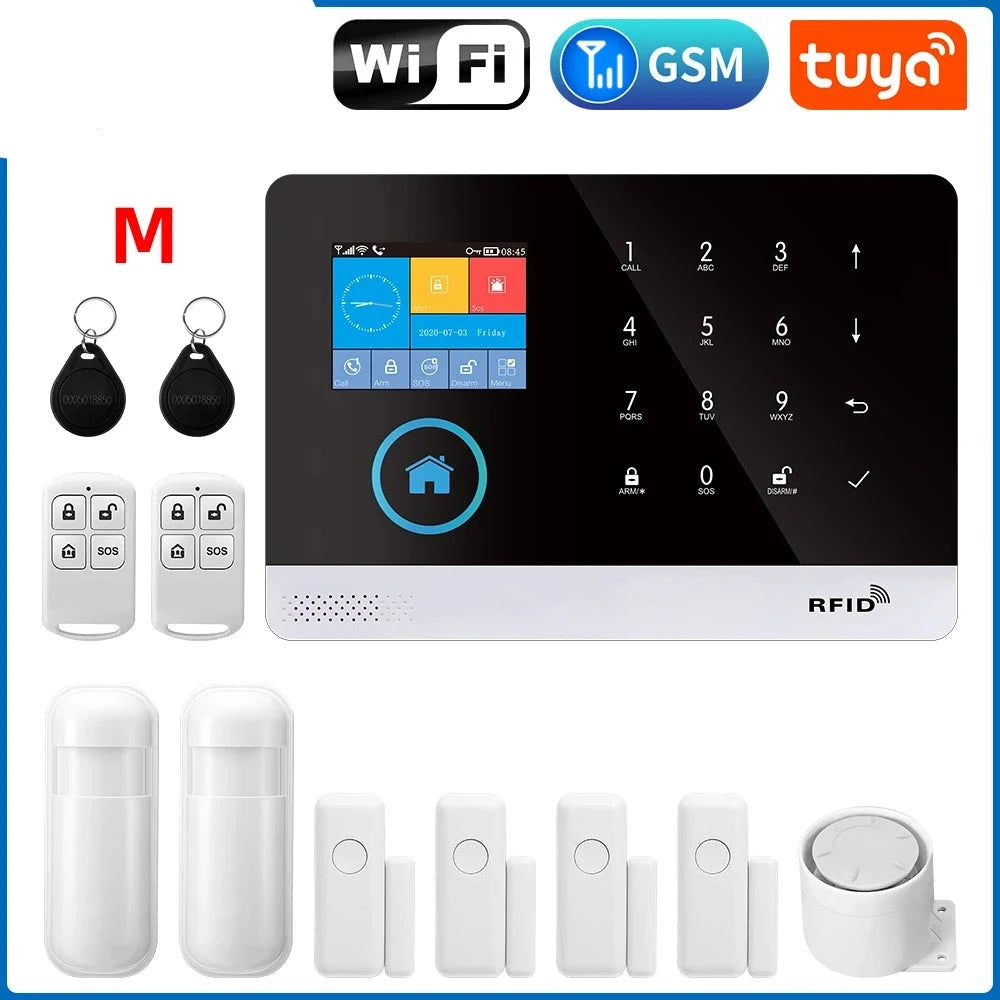 PGST 103 2.4 inch Screen 4G 2G WIFI GSM Home Bulgar Security System for Home 433MHz APP Control RFID Card with PIR Motion  Amaijoin