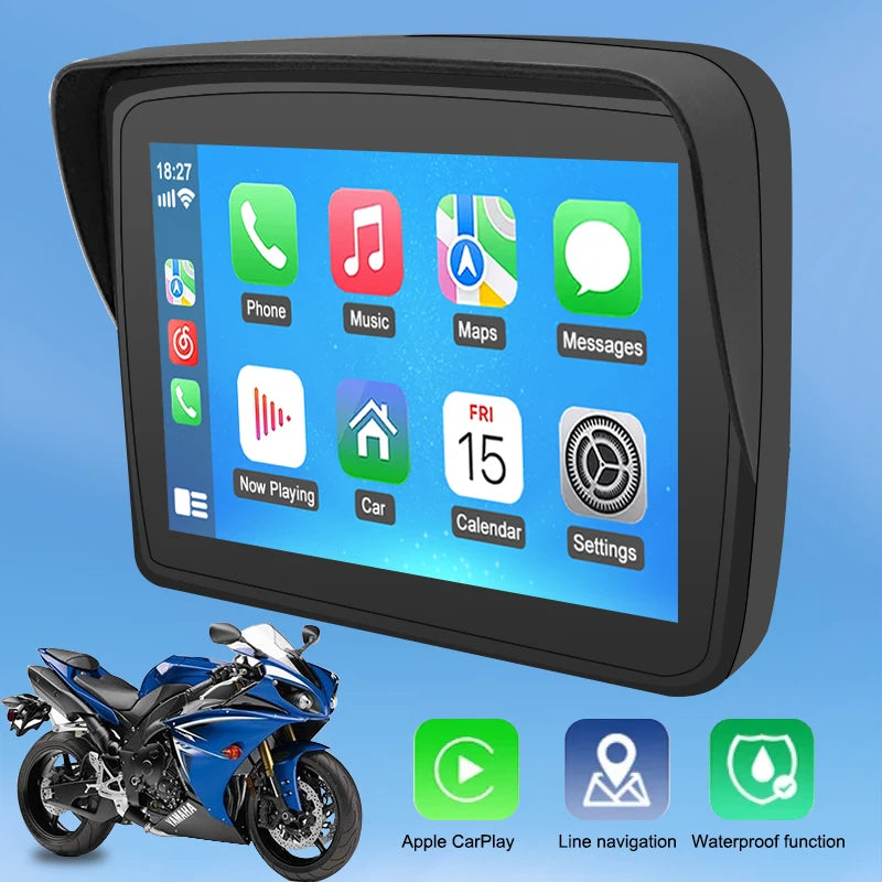 5inch Motorcycle Wireless Apple Carplay GPS Navi Android Auto Front Rear Dual Bluetooth Camera Recorder Waterproof IPX7 Screen  Amaijoin