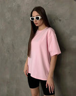 Load image into Gallery viewer, Hirsionsan 100% Cotton T Shirt Women 2023 Summer New Oversized Solid Tees Casual Basic Loose Tshirt Chic O Neck Female Tops  Amaijoin
