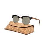 Carregue a imagem no visualizador da Galeria, Kenbo Half Frame Polarized Wood Sunglasses With Case Man Woman Luxury Brand Designer Sun Glasses Male Retro Rivet Mirror Eyewear  Amaijoin
