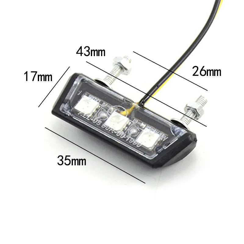 1Pcs 12V Motorcycle License Plate LED light Waterproof Motorcycle License Light  Amaijoin