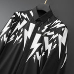 Carregue a imagem no visualizador da Galeria, 2024 Spring Lightning Printed Men&#39;s Shirt Slim Long Sleeve Casual Shirt Fashion Business Formal Dress Shirt Banquet Party Blouse  Amaijoin
