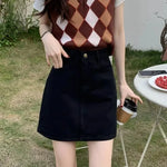 Carregue a imagem no visualizador da Galeria, Pink Denim Skirt Women&#39;s Loose-fit Korean Style High-waisted Slimming A- line Bodycon Mini Dress A- skirt  Amaijoin
