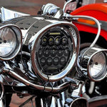 Carregue a imagem no visualizador da Galeria, 7Inch Motorcycle Led Headlight For Street Glide Softail FatBoy Cafe Racer Chopper Honda Universal Modified 7Inch Round Headlamp  Amaijoin
