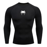 Load image into Gallery viewer, Men O-Neck Compression Shirt Gym MMA Long or Short Sleeve T-shirt Men&#39;s Fitness Bodybuilding Clothes Rashguard Sports Top Tees  Amaijoin
