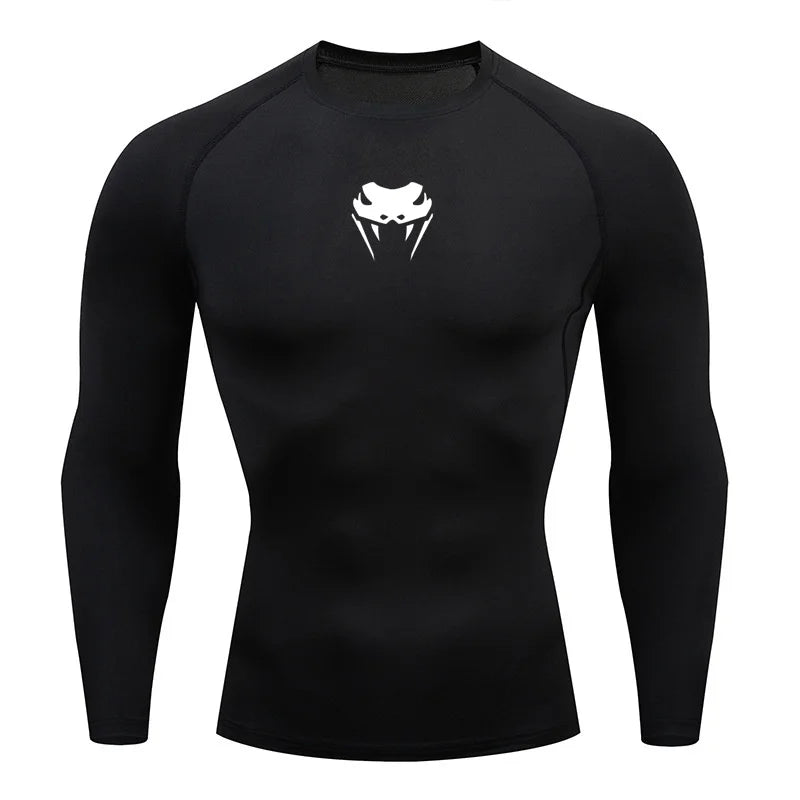 Men O-Neck Compression Shirt Gym MMA Long or Short Sleeve T-shirt Men's Fitness Bodybuilding Clothes Rashguard Sports Top Tees  Amaijoin