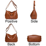 Carregue a imagem no visualizador da Galeria, Luxury Pu Leather Messenger Bag Vintage Women Hand Bag Large Capacity Casual Hobo Handbag Purse Female Crossbody Shoulder Bags  Amaijoin
