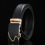 Carregue a imagem no visualizador da Galeria, For Men Famous Work Business Black Cowskin PU Strap Men Leather Belt Metal Automatic Buckle Brand High Quality Luxury Belts  Amaijoin
