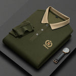 Carregue a imagem no visualizador da Galeria, New Men&#39;s Casual Embroidery Long Sleeve Polo Shirt Fashion Solid Color Top  Amaijoin
