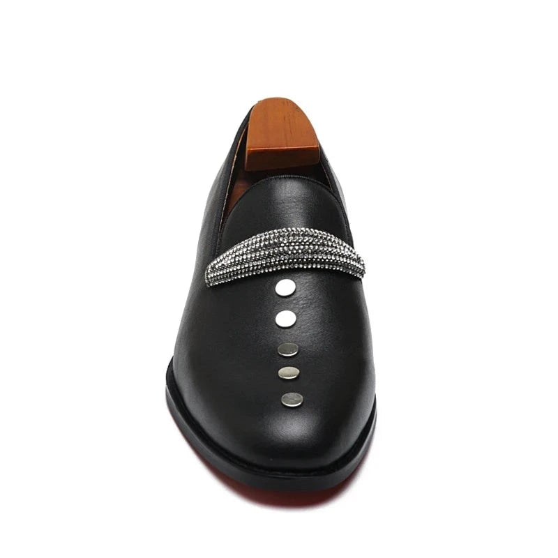 Ligustel Man Original Handmade Red Bottom Casual Shoes For Men Wedding Party Black Leather Loafers Shoes Male With Free Shipping  Amaijoin