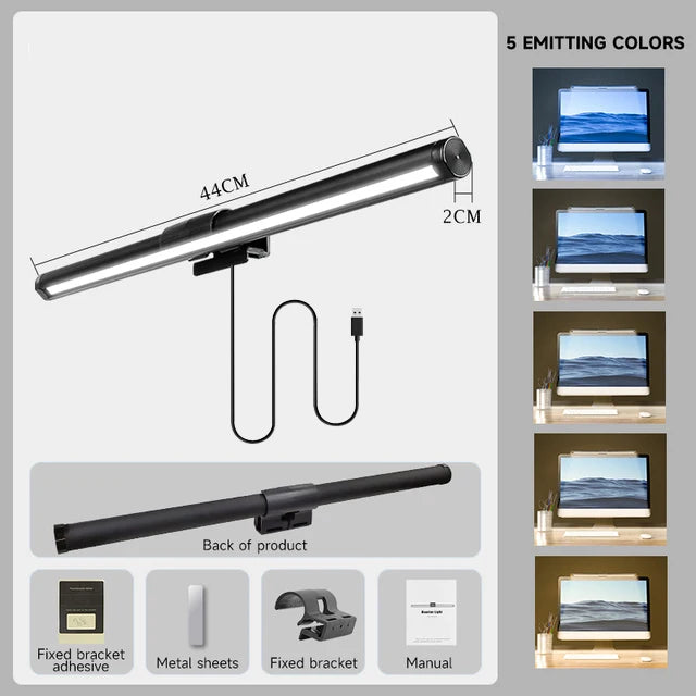 LED Computer Light Screen Light Stepless Dimming Reading Light Desk Lamp USB Lamp RGB Backlight  Monitor Light Bar Office Light  Amaijoin