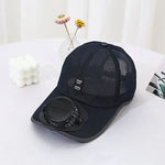 Load image into Gallery viewer, Summer solar charging with fan hat for men and women breathable mesh sun protection outdoor sunshade duck tongue hat  Amaijoin
