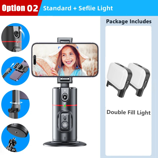 FANGTUOSI Stabilizer Smart Facial Tracking with Removable Fill Light Phone Stand Wireless Selfie Stick Tripod for Live Streaming  Amaijoin