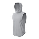 Carregue a imagem no visualizador da Galeria, Plain Fitness Hooded Tank Top Mens Summer Solid Muslce Shirt Hoodies Cotton Blank Bodybuilding Sleeveless Vest Workout Singlets  Amaijoin
