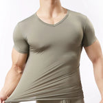 Carregue a imagem no visualizador da Galeria, Men&#39;s Sheer Undershirts Man Ice Silk Mesh See through Basics Shirts Sexy Fitness Bodybuilding Underwear  Amaijoin
