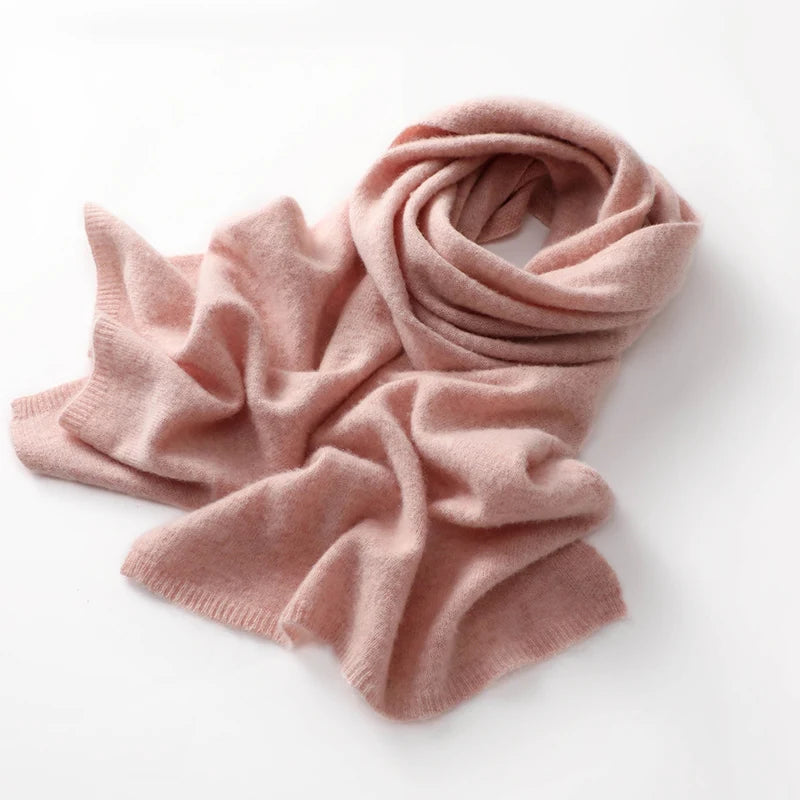 KOIJINSKY New 100% Cashmere180*45 180*40 Women's Knitted Scarf Autumn Soft Solid Scarf Winter Warm Solid Men's Scarf  Amaijoin