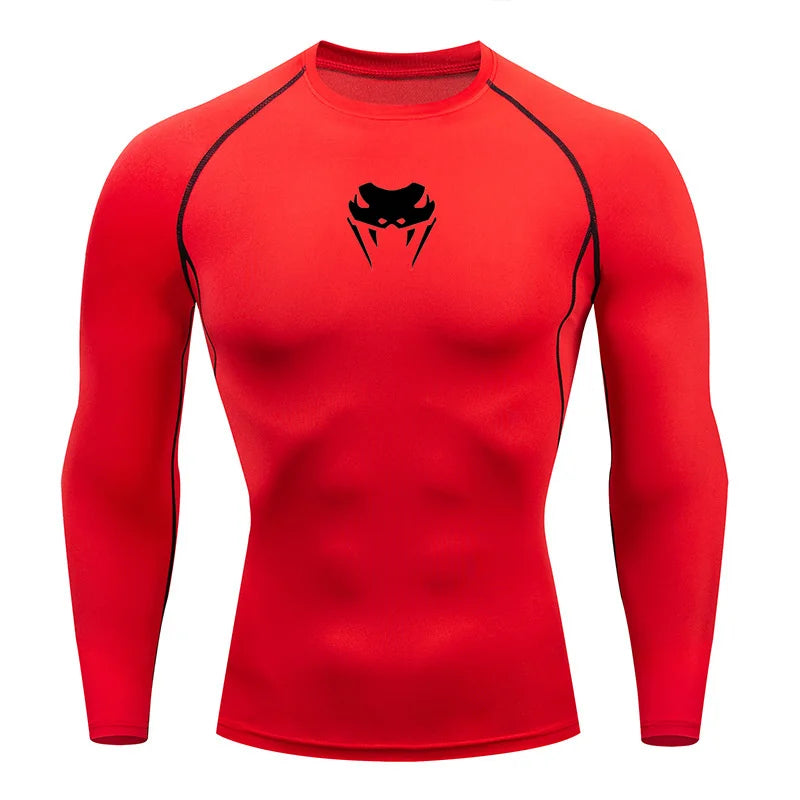 Men O-Neck Compression Shirt Gym MMA Long or Short Sleeve T-shirt Men's Fitness Bodybuilding Clothes Rashguard Sports Top Tees  Amaijoin